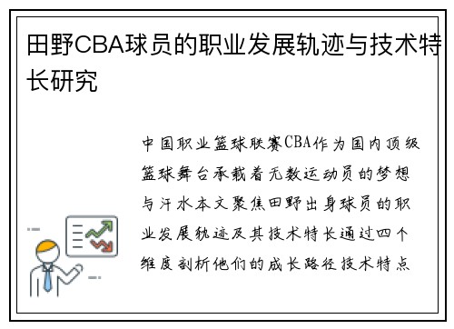 田野CBA球员的职业发展轨迹与技术特长研究